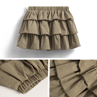 DC 2026 Jupe Cottagecore Fille Jupe Plissée 3 Couches Couleur Unie A Line Vêtements Enfant Gros OEM ODM