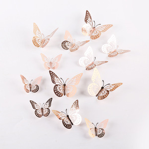 Adorno 3D de Mariposa de Papel Dorado de Gran Venta para Pastel, Suministros para Decoración de Tartas de Boda y San Valentín - Product Image 2