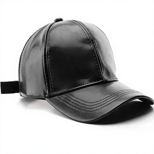PU Leather Baseball Cap Unisex Solid Color Classic Low Profile <b>Dad</b> <b>Hat</b> - Product Image 1