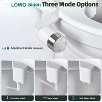 Bidet minimaliste en ABS sans électricité pour eau froide, emballage compact, double buse, lavage avant et arrière, projets hôteliers, OEM personnalisé