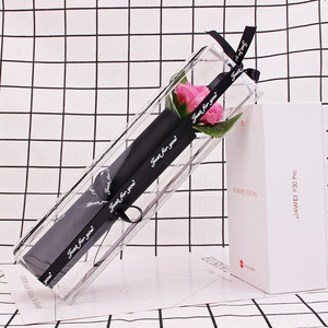 Saint-Valentin, boîte en PVC unique, tube carré, rose unique en savon, fleur de savon œillet - Product Image 2