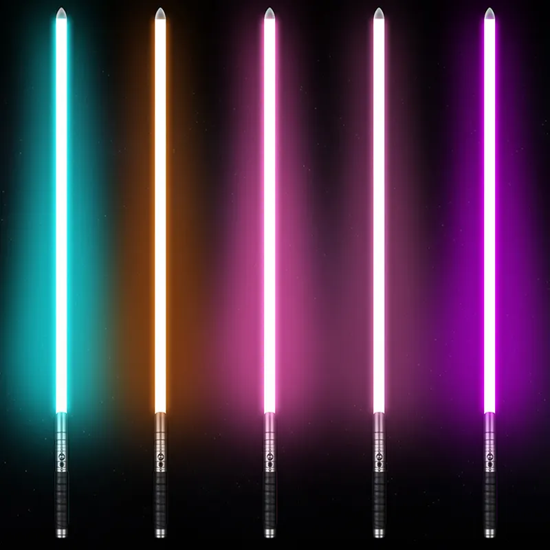 Yanqingsaber Teenager's metal toys gift RGB Force lightsaber color changing with light sound blaster flash on clash light saber