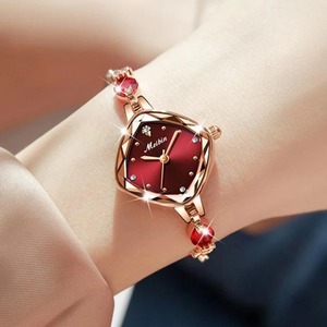 MEIBIN <span class=keywords><strong>1701</strong></span> haut petit cadran vert carré femmes horloge à Quartz luxueux marque strass dames montres femmes Bracelet montres - Product Image 4
