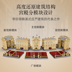 Bloques de Construcción del Palacio de Buckingham Double Eagle C61501, Más de 800 Piezas, Modelo de Alta Dificultad, Juguete de Ensamblaje de Plástico para Adolescentes y Niños - Product Image 6