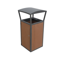 Poubelle en bois pour patio extérieur, poubelle de jardin, poubelle de rue, poubelle de parc, poubelle décorative rustique, poubelle de recyclage, poubelle publique