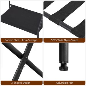 Portaequipajes, Soporte Plegable para Maletas para Habitación de Huéspedes, Soporte Metálico para Equipaje con Estante de Almacenamiento para Dormitorio, Fácil de Montar - Product Image 6