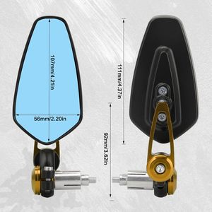 Nuevos Espejos Retrovisores Universales de Grado Profesional de 22 mm con Certificación CE para Motocicletas, Revestimiento Reflectante Azul Antivibración - Product Image 6