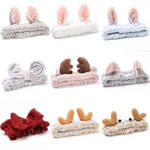 Colorful Comfortable Soft customized suede puffy velvet knotted cosmetic headband Face wash hair band