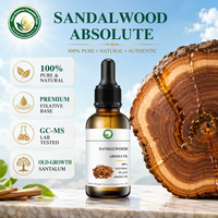 Absolue de Bois de Santal Premium (Santalum Album) Certifiée Naturelle Parfum Boisé Conformité Mondiale pour la Parfumerie