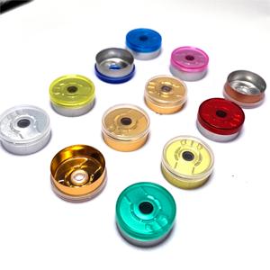 13mm yeşil flakon mühürler ilaç plastik-alüminyum kapaklar için cam flakon şişe kapaklar ve kapaklar - Product Image 6