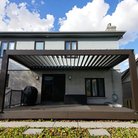 Auvent motorisé en aluminium imperméable SINGO A13, pare-soleil électrique, toit en lames de pergola, pergola murale en aluminium