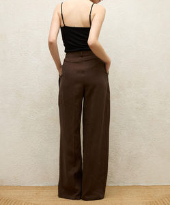 High Quality Women's Spring <strong>2026</strong> Eco-Friendly Breathable V-neck Set Regular Fit Pants Blazer Office <strong>Wear</strong> with Waist Tie Decor - Product Image 2