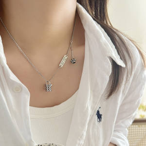 S925 Pure Silver Retro Small Flower Bucket <b>Bag</b> Crown Pendant Necklace Luxury Old-Style Floral Design Fine Pendants & <b>Charms</b> - Product Image 1