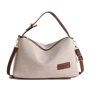 Sac à bandoulière en toile, sac à main Hobo à fermeture éclair, grande capacité, usage quotidien pour femmes - Product Image 1