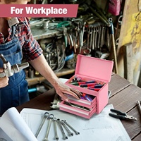 Boîte à outils de bureau mini en métal colorée GreatStar, très vendue, avec deux tiroirs, 10,83x5,91x8,19 pouces, surface peinte, support OEM