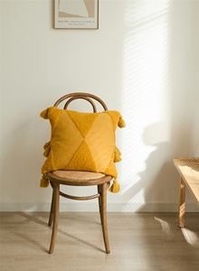 Housse de <span class=keywords><strong>coussin</strong></span> élastique touffetée 45 x 45 et 50 x 50 cm, douce, confortable, respirante, décorative, tricotée - Product Image 4