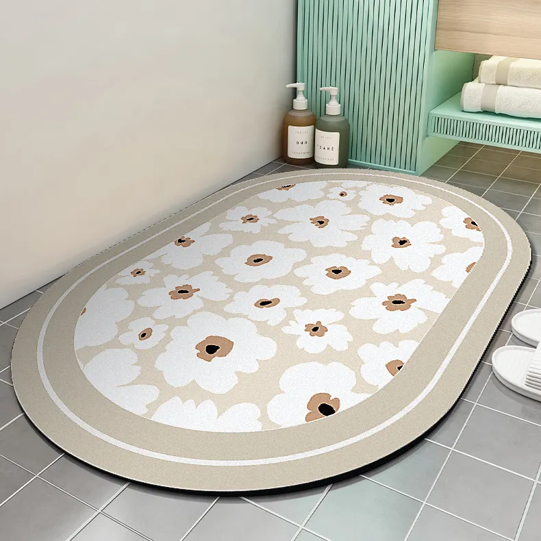 Custom sizeBathroom Carpets Water Absorbent bathroom rugs Diatom Mud Floor rubber bath mat bath tub mat,diatomite bath mats
