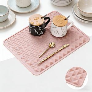 แผ่นรองจานซิลิโคนทนความร้อน อุปกรณ์ครัว แผ่นรองน้ำหยดสำหรับเคาน์เตอร์ครัว แผ่นรองจานแห้งทนทาน - Product Image 6