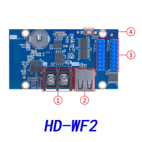 HD-WF2 nouvelle carte de contrôle d'affichage à LED simple et bicolore contrôleur Wi-Fi de téléphone portable pour l'écran d'affichage publicitaire