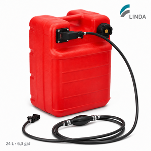 Tanque de Combustible Marino Portátil de 24L, 6 Puntos, 3 Galones, Marca LINDA, con Manguera de 3 Puntos, 1m, 8mm, para Yamaha - Product Image 1