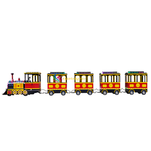 รถไฟฟ้าท่องเที่ยวกลางแจ้ง อุปกรณ์สวนสนุกแบบไร้ราง สำหรับห้างสรรพสินค้า นั่งได้ 18 คน ใช้เวลา 8 ชั่วโมง ทำจากไฟเบอร์กลาส กำลังไฟ 2.4 กิโลวัตต์ - Product Image 3