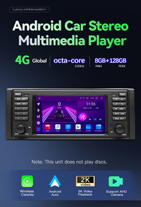 8 + 128 GB 2 DIN Android 14 Xe Radio Không Có Máy Nghe Nhạc <span class=keywords><strong>DVD</strong></span> Cho BMW <span class=keywords><strong>E53</strong></span> X5 E39 M5 1996 2003 Đa Phương Tiện Stereo GPS Navi Màn Hình Carplay 4G - Product Image 2
