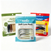 Sacs à appâts de pêche à fenêtre transparente haute clarté, personnalisés, en plastique souple, pour leurres, pochettes en aluminium
