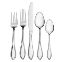 Ensemble de cuillères en métal de gros, ensemble de couverts de fantaisie en acier inoxydable 18/8 ensemble de vaisselle classique en argent pour la maison