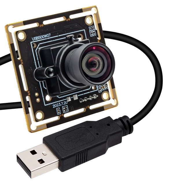 5MP HD PC Webcam IMX335 No Distortion Machine Vision Mini USB Camera 30fps for Golf Swing Trajectory Analysis Systems