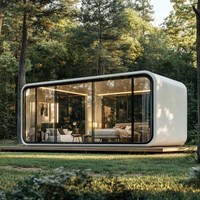 Maison capsule préfabriquée moderne de luxe à 2 chambres en forme de triangle avec construction en aluminium imperméable pour villa et appartement