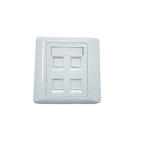 Placa de Red RJ45 de 4 Puertos Tipo 86, Placa de Pared de PC ABS con Impresión de Logotipo, Placa de Red de 4 Puertos Tipo 86