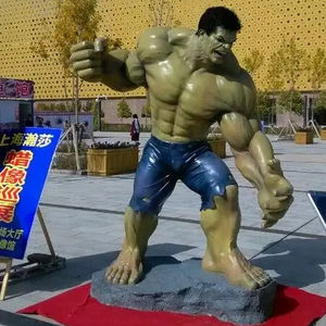 屋外の装飾信じられないほどのフィギュア等身大グラスファイバーハルク像グラスファイバー等身大映画像ヒーロー像 - Product Image 4