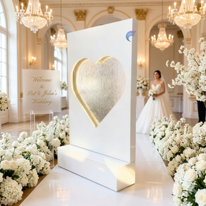 Welcome Wedding Sign Water Fountain Backdrop with Waterfall Modern Stainless Steel & Acrylic Wedding Decoration - Product Image 2