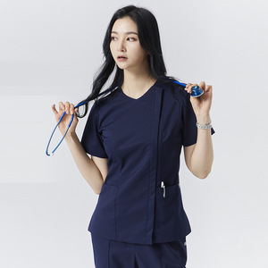 Batas quirúrgicas elásticas, venta al por mayor, conjunto de uniforme de enfermera de Hospital de manga corta con cuello en V, versión coreana femenina de ropa para lavarse las manos - Product Image 2