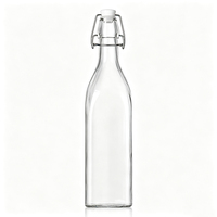Botol Kaca Transparan dengan Tutup Ayun 100ml 250ml 500ml 750ml dengan Logo Kustom