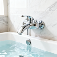 Robinet de baignoire au design moderne avec corps en alliage de zinc et noyau en céramique, idéal pour les baignoires d'hôtels et d'appartements