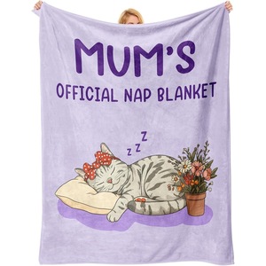 Manta de Franela con Diseño de Gato de Dibujos Animados, Manta para Siesta, Lavable a Máquina, Resistente a la Decoloración, para Cama, Sofá, con Impresión Personalizada - Product Image 3