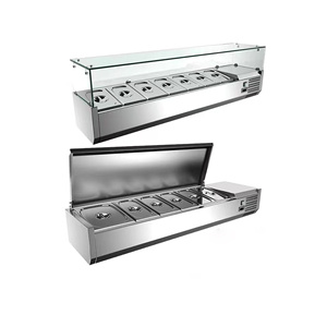 Tủ trưng bày salad, bàn làm salad, tủ lạnh làm mát bằng thép không gỉ, quầy salad làm mát bán buôn - Product Image 2