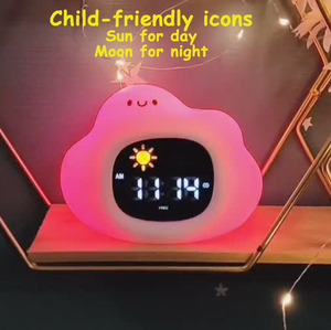Groothandel Slimme Kinderen Led Nachtlampje Alarm Bureau & Tafelklokken Naast Tafel Kleine Slaap Trainer Digitale Klokken Met Witte Ruis - Product Image 3