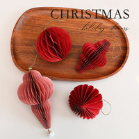 Boules de Noël en papier, décorations suspendues pour arbre, rouge, vert, blanc, en stock, lot, vente en gros
