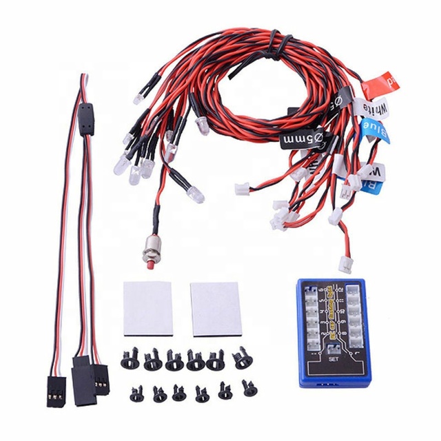 12 LED Flashing Head Light Lamp System Kit for RC Car Trucks Helicopter 1/10 for RC Parts