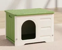 Abri d'hiver confortable pour chat - Maison extérieure isolée et imperméable avec conception coupe-vent