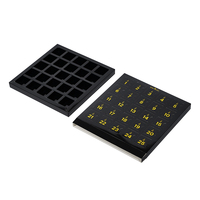 Individuelles Logo 24-Tage Schwarzer Adventskalender Geschenkbox Hochwertiger Schokoladen-Weihnachtskalender mit Goldfolie Matt-Laminierung