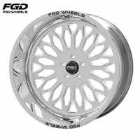 Jantes forgées 5x114.3 5x127 5x139.7 5x150 de 24, 26, 28, 30 pouces, noires brillantes, multi-rayons, creuses, pour camions tout-terrain, avec face concave plate