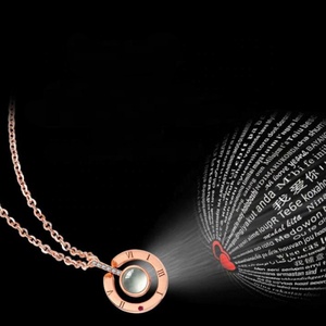 Colgante de moda 100 idioma <span class=keywords><strong>te</strong></span> amo proyección collar - Product Image 4