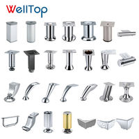 Pieds de canapé réglables WELLTOP en métal, finition dorée, pour remplacement de mobilier de salle à manger d'hôpital
