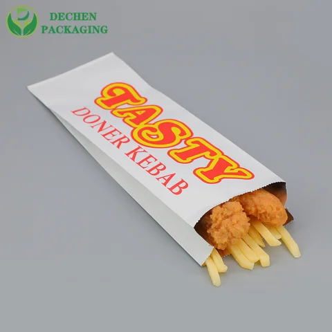 Bolsas de papel de hamburguesa al por mayor asequibles, embalaje de pollo frito