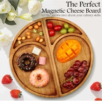 En promotion : Planche à fromage et plateau de service pliable en bois massif, magnétique, ensemble cadeau pour cuisine, cadeau de pendaison de crémaillère