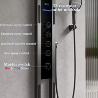 Pistolet à la mode gris numérique multifonctionnel panneau de douche colonne intelligent mural salle de bain cascade ensemble de douche système