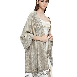 Paisley Pashmina Sciarpa floreale avvolgente reversibile scialle Voile per l'autunno damigella d'onore abito da sera inverno caldo grande sciarpa - Product Image 4